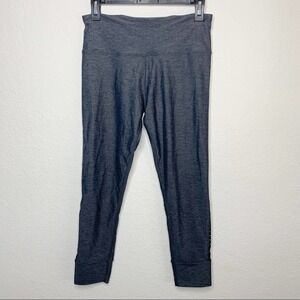 LORNA JANE Charcoal Grey with Black Mesh Calf Details Caori Cropped Leggings